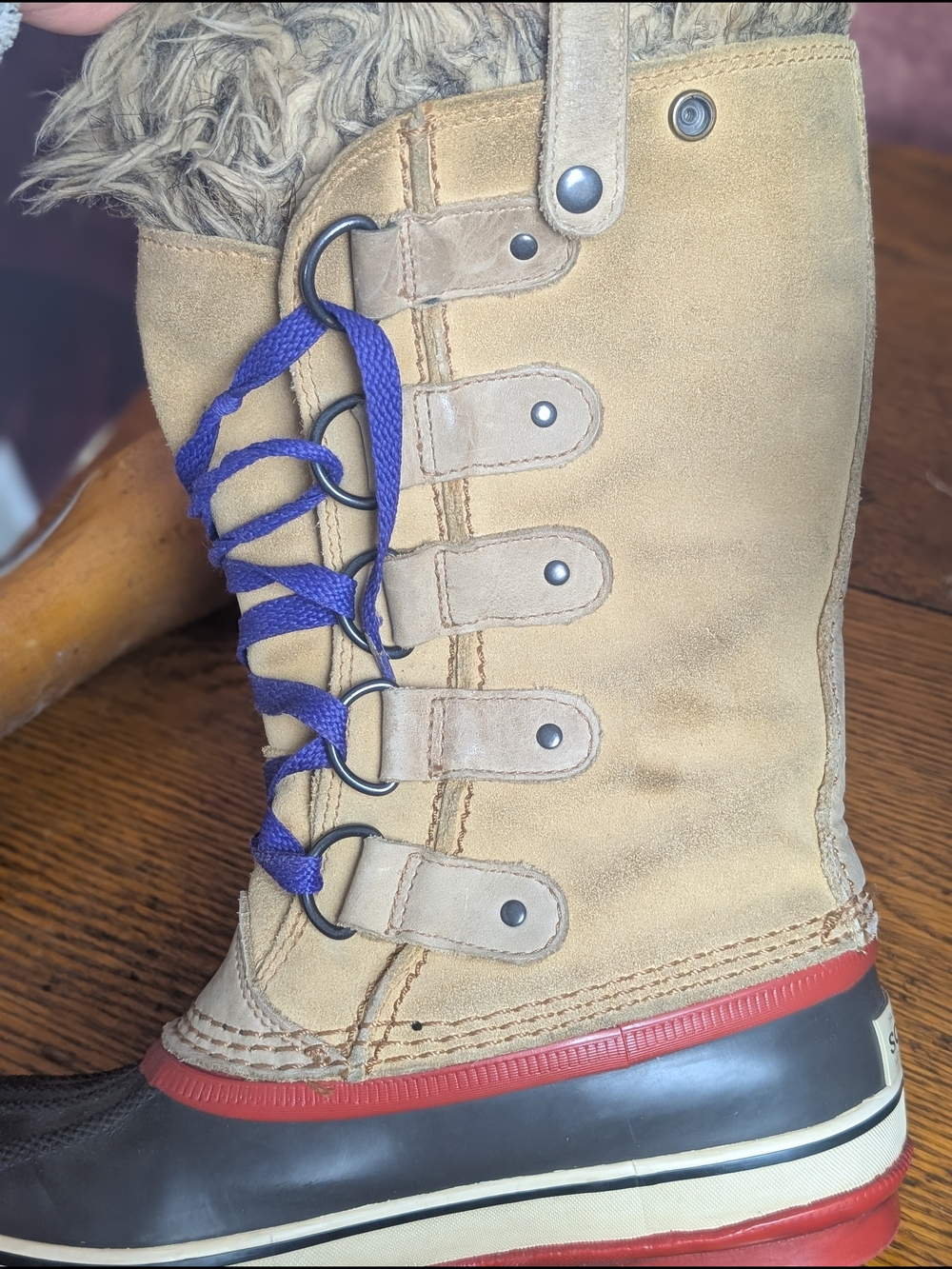Sorel Joan of Arctic Waterproof Winter Snow Boots Tan Fur Women’s Size 6 - Picture 9 of 15